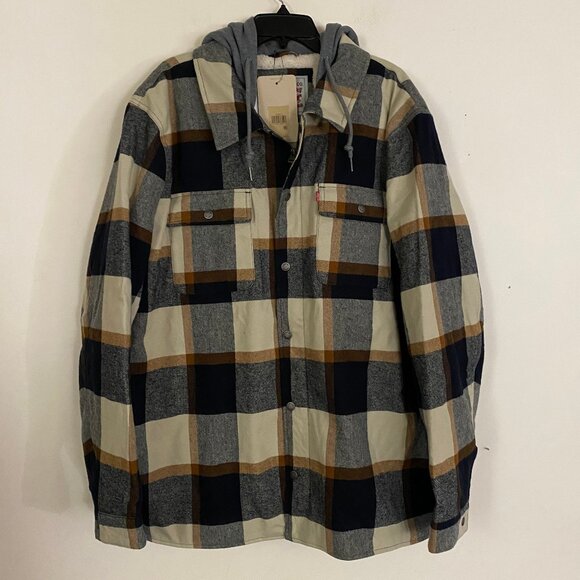 Levi's Plaid Sherpa Lined Hooded Shirt Jacket 3XL - Picture 7 of 14